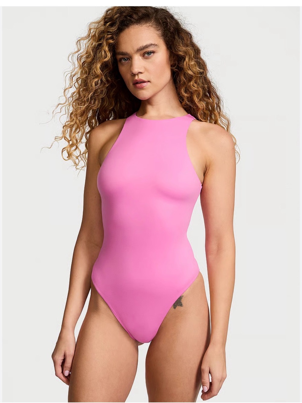 NWOT Victoria Secret Bodywear with FeatherSoft Innovation Bodysuit in pink L